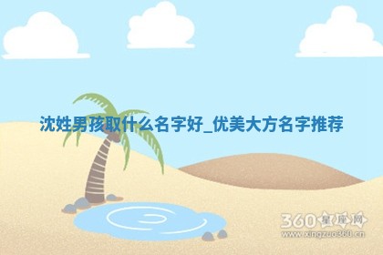 沈姓优美大方的男孩名字